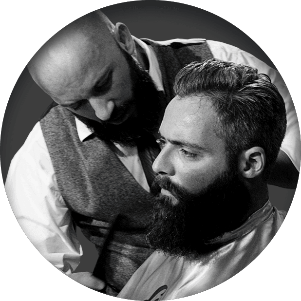 Barber Trimming Client Beard 2 Barber Trimming Client Beard 2