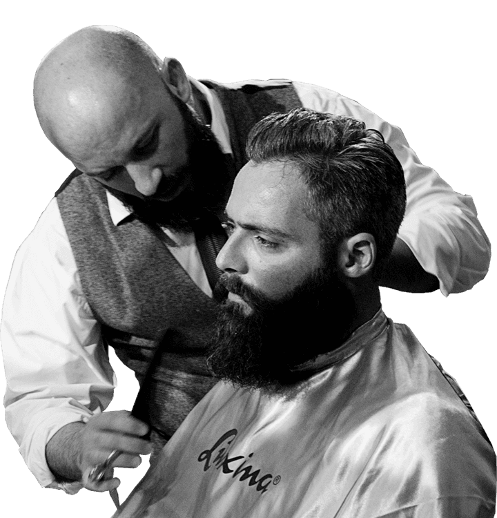 Barber Trimming Client Beard 1 Barber Trimming Client Beard 1